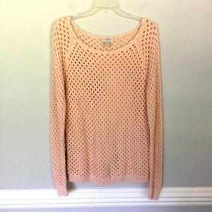Size Medium Crochet Knit Style Long Sleeve Pullover.